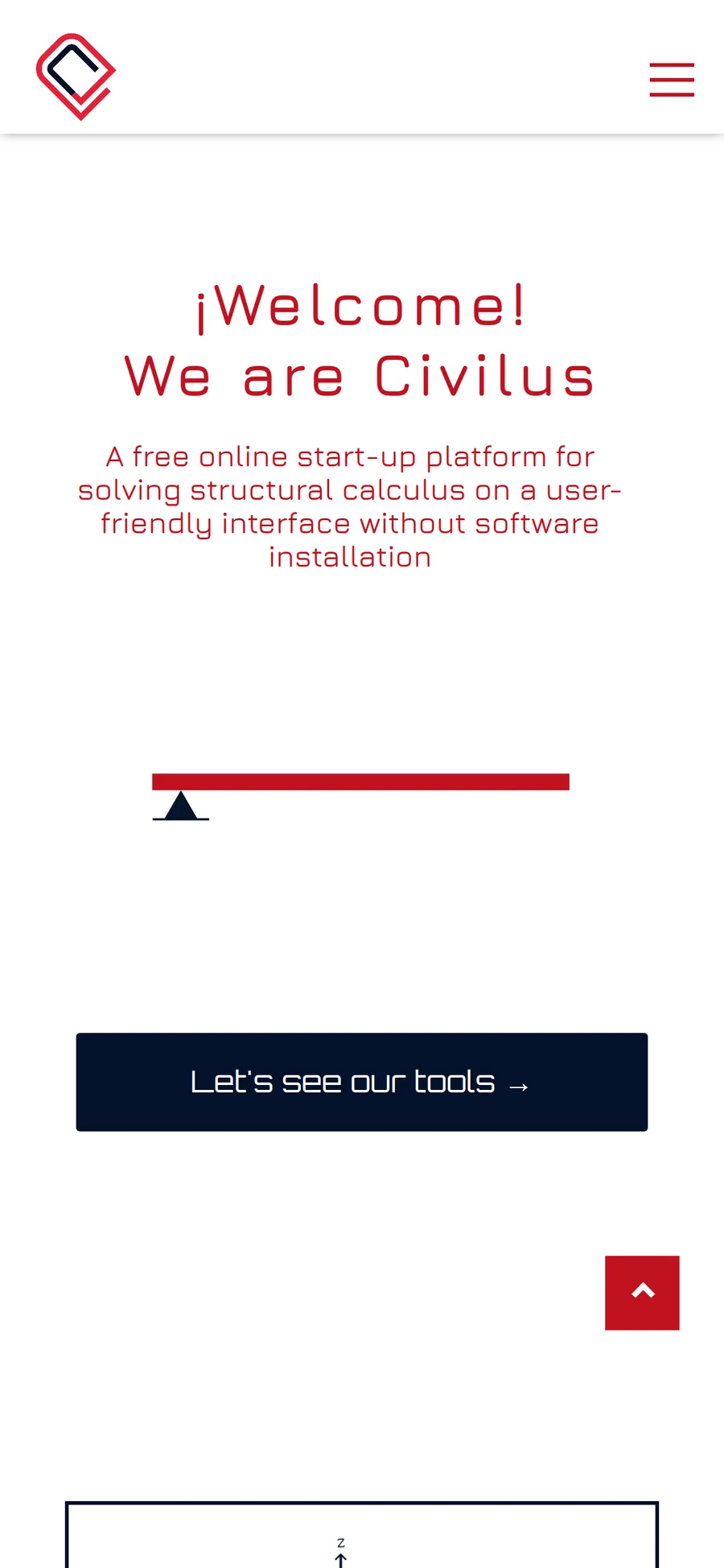 Civilus home page on a phone
