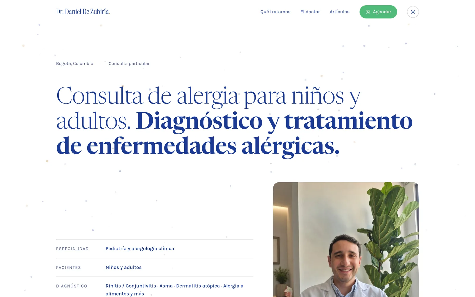 Home page in light mode
