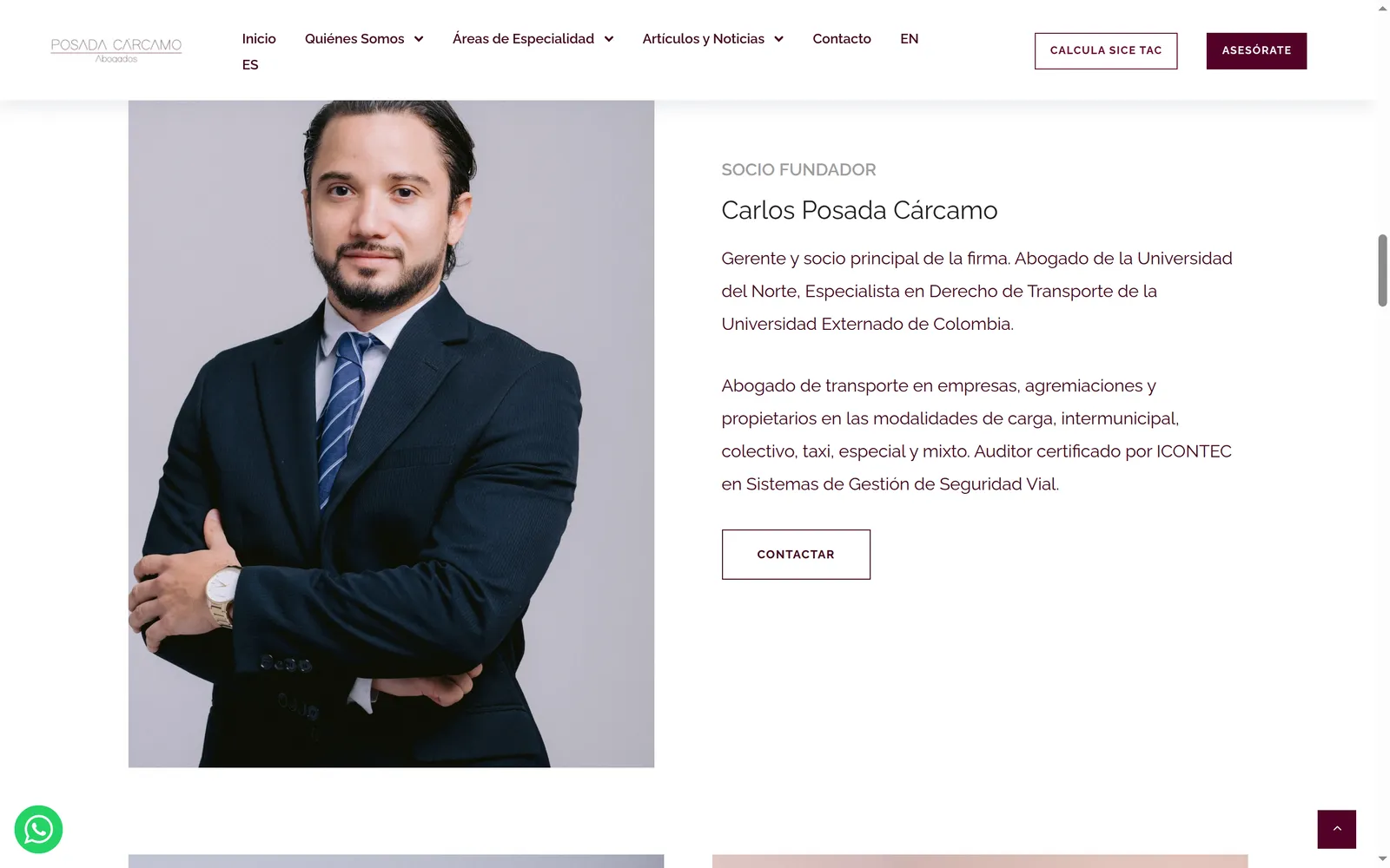 El socio fundador, Carlos Posada Cárcamo