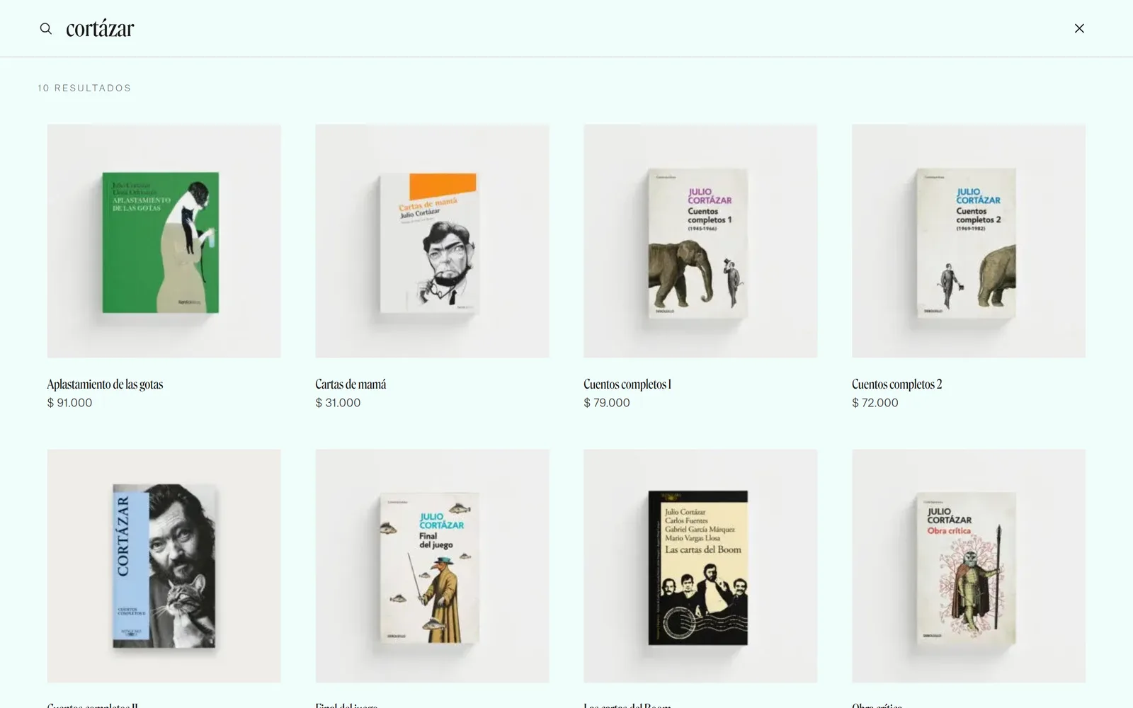 Instant search results for “cortázar”
