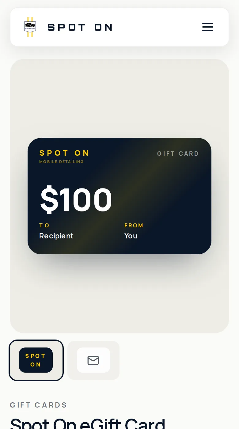 Spot On eGift card, from $50 and delivered by email