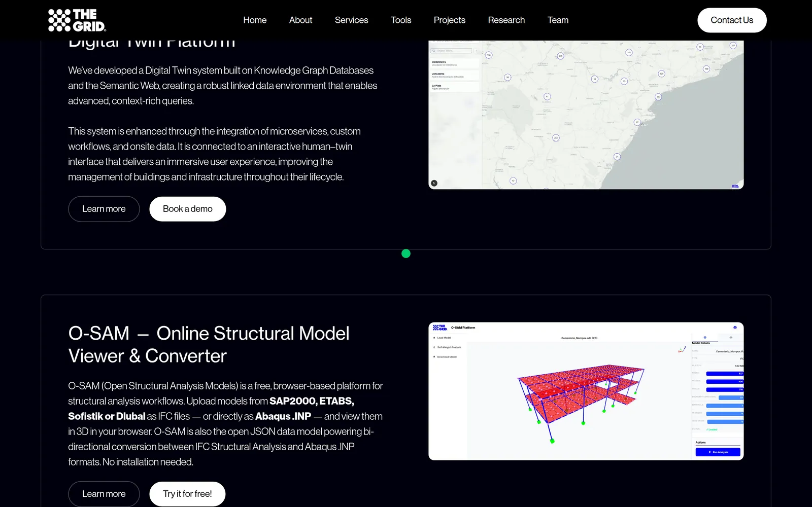 Herramientas: la plataforma de gemelo digital y O-SAM